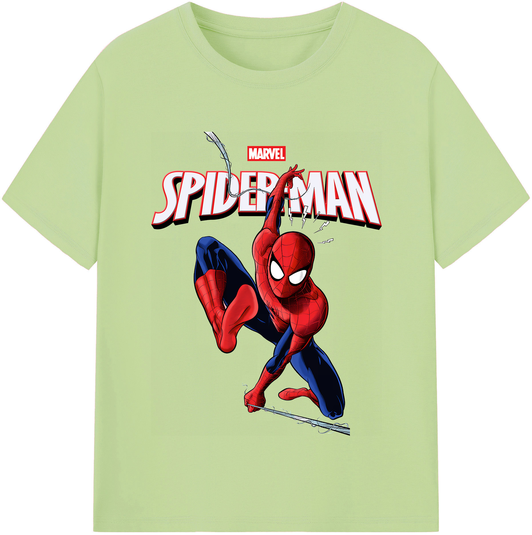 （画像用） Spider Man スパイダーマン 綿100％半袖Tシャツ（フロントプリント）
